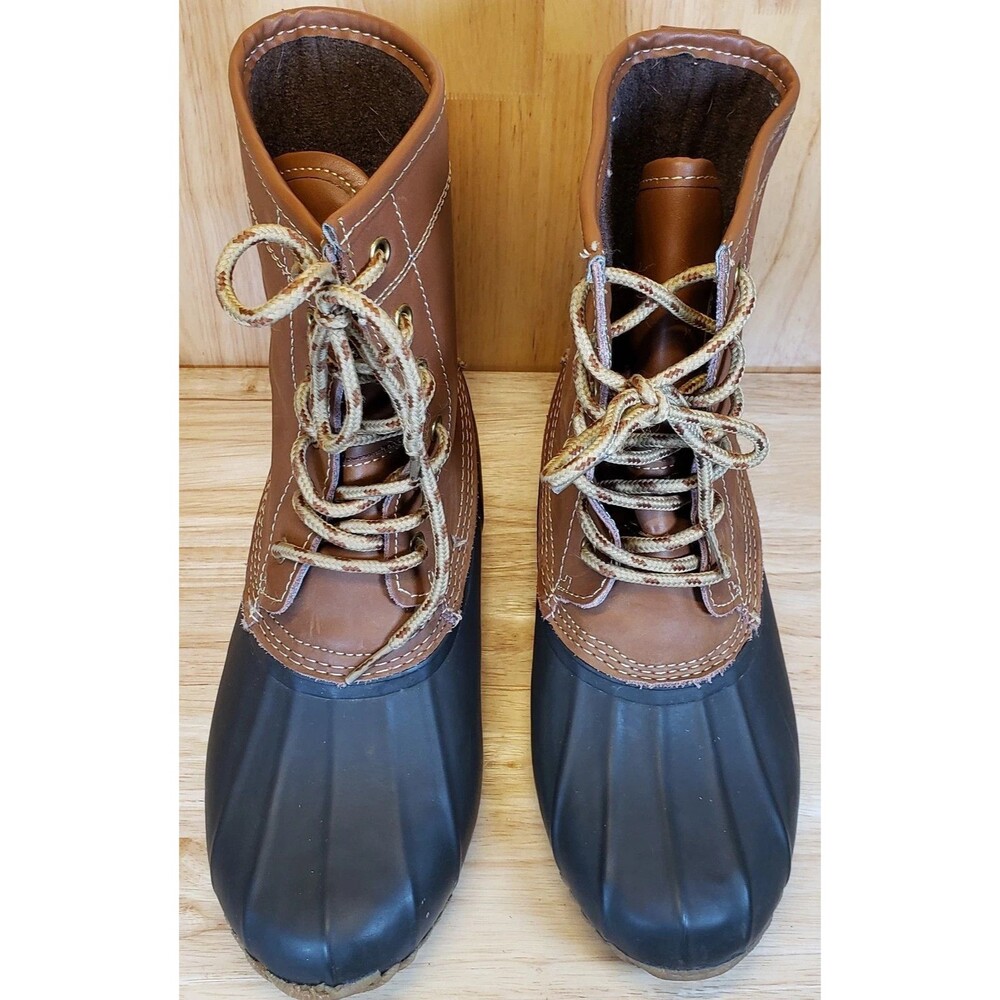 Khombu Letty Duck Boots Women's 7M Brown Black Waterproof Winter Lace Up
